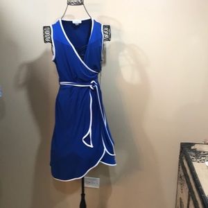 Calvin Klein scalloped wrap dress